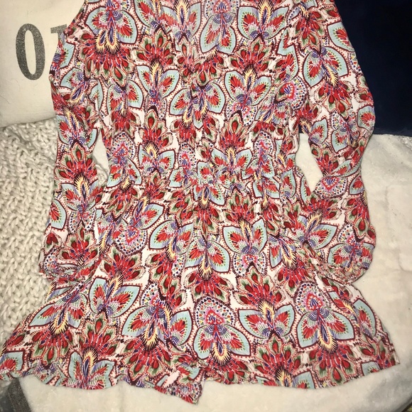 Brightly Patterned Long Sleeve Romper - Picture 4 of 5